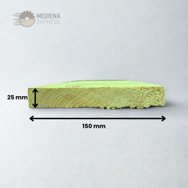 Pjautinė nedžiovinta impregnuota mediena 25x150
