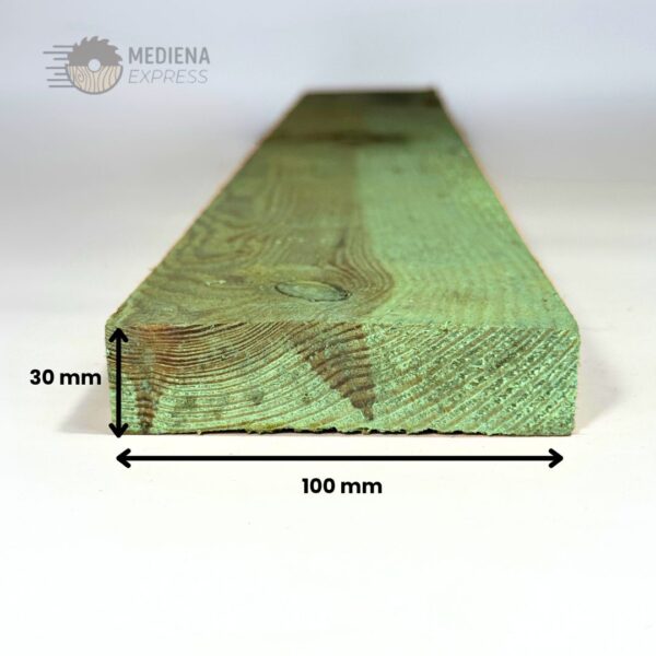 Pjautinė nedžiovinta impregnuota mediena 30x100