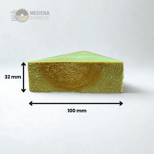 Pjautinė džiovinta impregnuota mediena 32x100