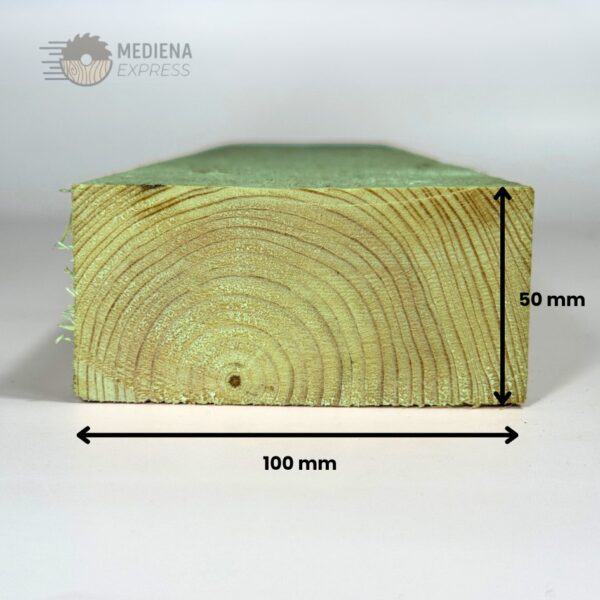 Pjautinė nedžiovinta impregnuota mediena 50x100