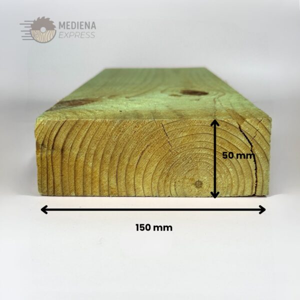 Pjautinė nedžiovinta impregnuota mediena 50x150