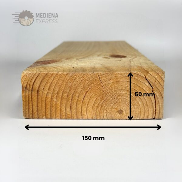 Pjautinė nedžiovinta mediena 50x150